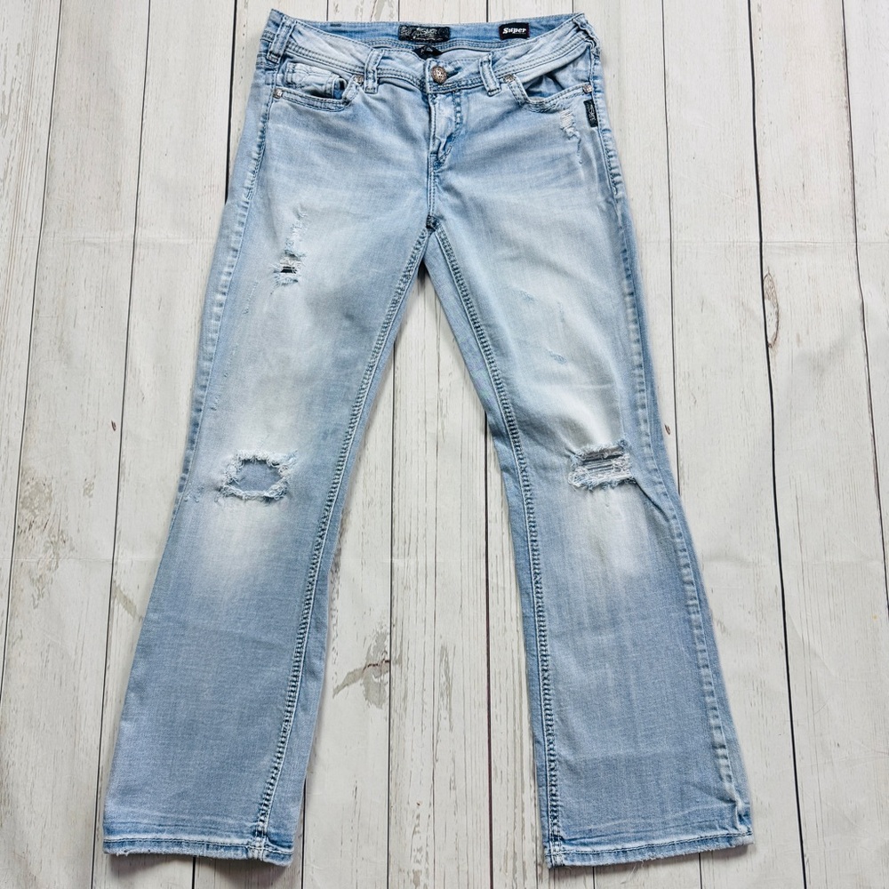 Silver Aiko Women's Light Blue Distressed Jeans - Picture 8 of 8